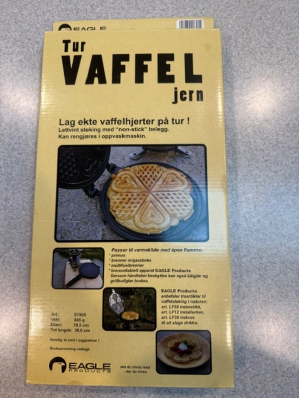 Eagle Products Norweigan Camping Waffle Maker Non Stick Cast Aluminum NEW